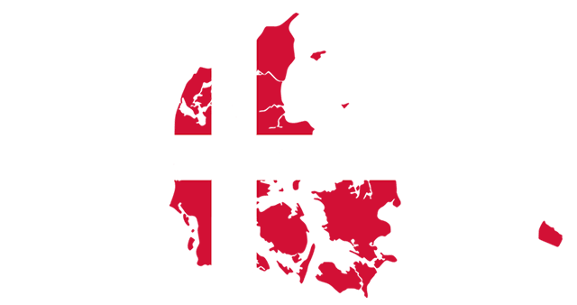 Grafik Animation: Danmarkskort som dansk flag der falder ned fra himlen og forsvinder